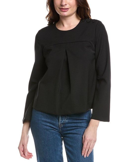 Rebecca Taylor Black Mod Suiting Blouse