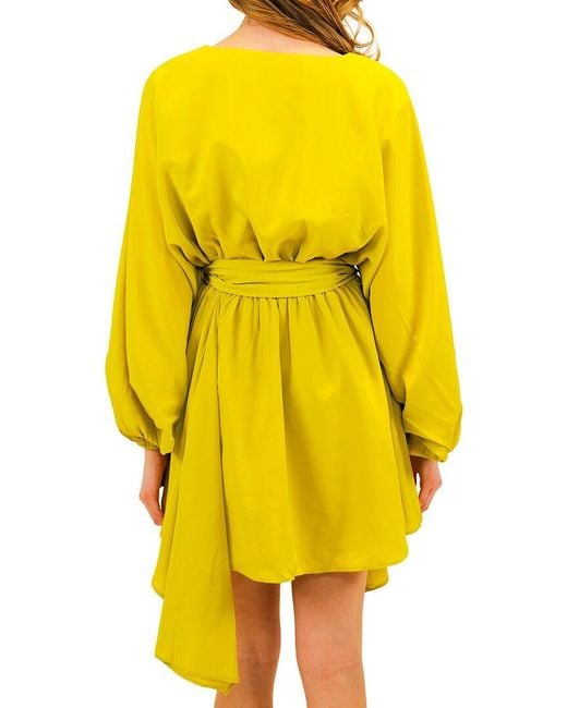 Azeeza Yellow Naila Silk Mini Dress