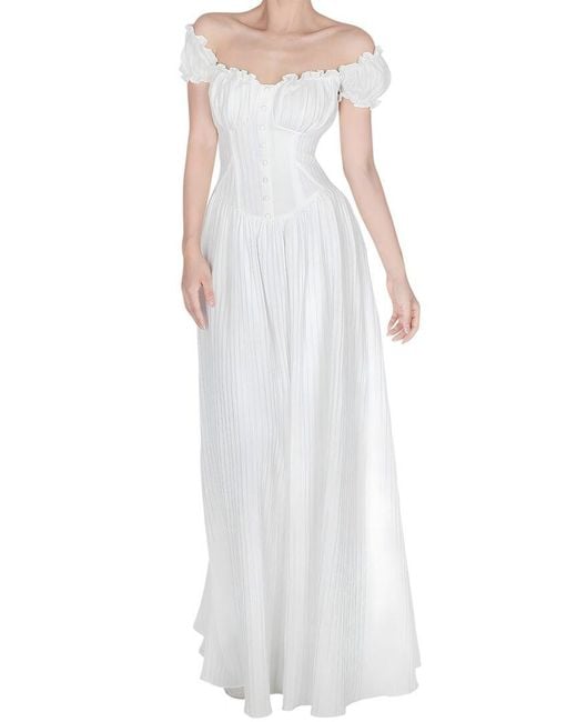DZA White Linda Charm Maxi Dress