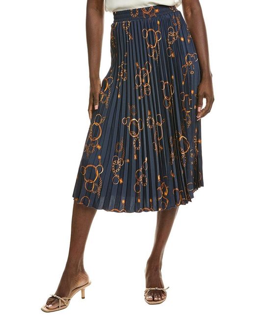 Tahari Black Pull On Pleated Skirt