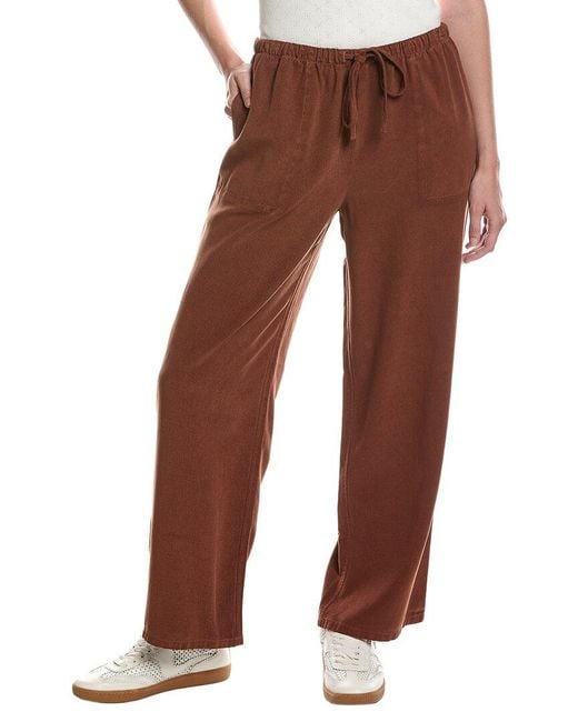 Bella Dahl Brown Kylie Wide Leg Drawstring Pant