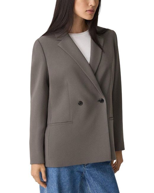 Theory Gray Relaxed Double Breasted Jacket