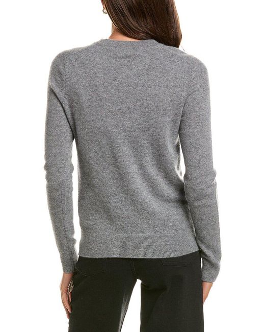 InCashmere Gray Basic Crewneck 100% Cashmere Sweater