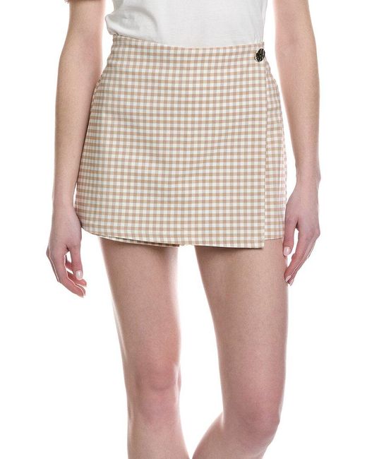 Ellen Tracy White Millennium Gingham Wrap Skort