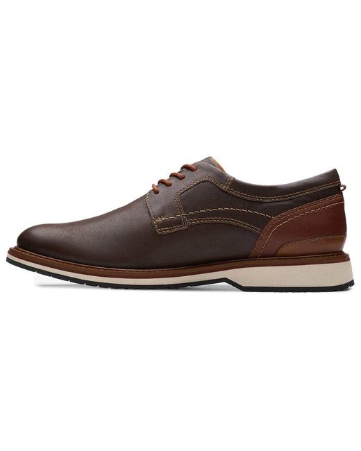Clarks Brown Monahan Plain Leather Shoe for men