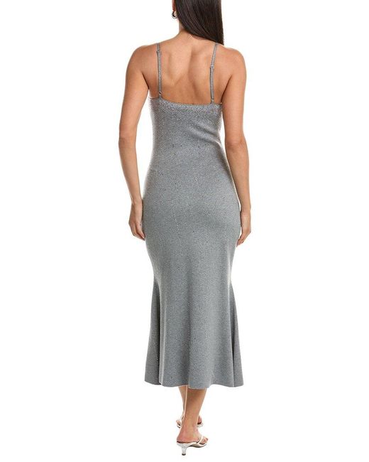 MILLY Blue Ricky Metallic Rhinestone Spaghetti Straight
