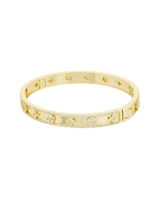 Juvell Metallic Plated Cz Bangle Bracelet