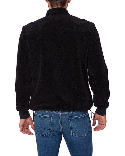 PAIGE Black Hartson Zip Pullover for men