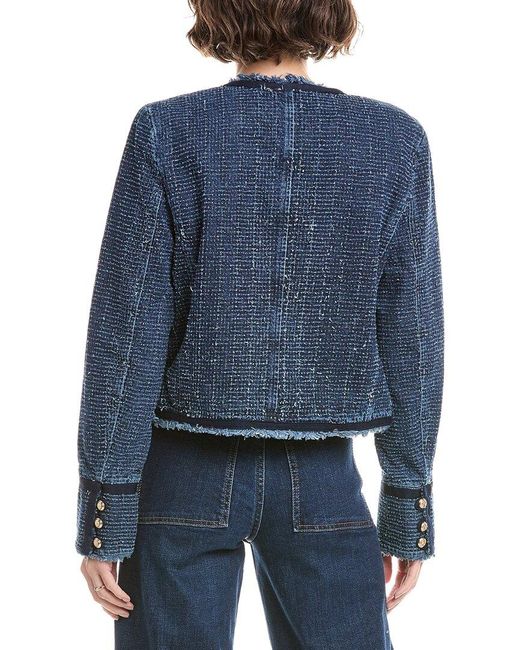 Cinq À Sept Blue Boucle Denim Zanda Jacket