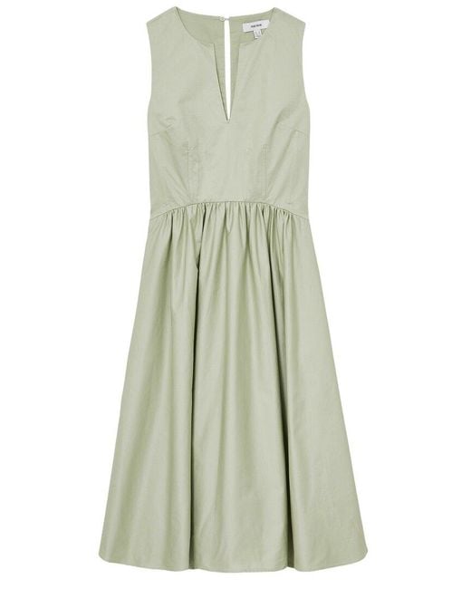 Reiss Green Liza Cotton Corset Dress