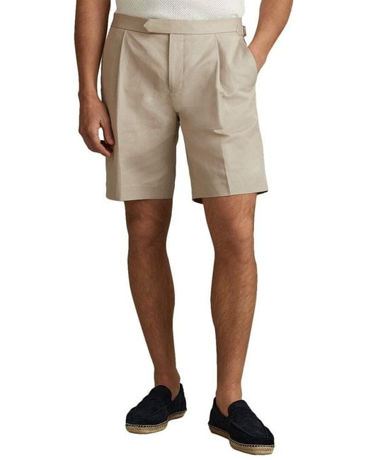Reiss Natural Con Linen Formal Side Short for men