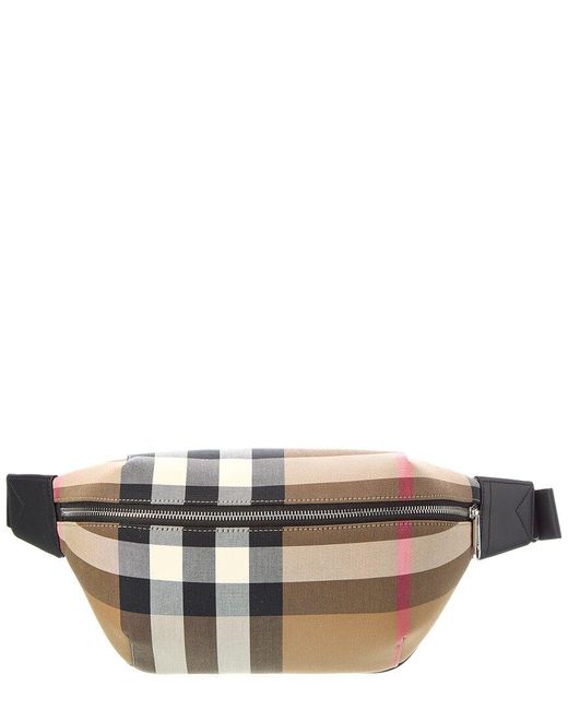 Burberry Brown Sonny Check Canvas Belt Bag for men