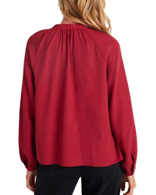 Bella Dahl Red Raglan Button Down Shirt