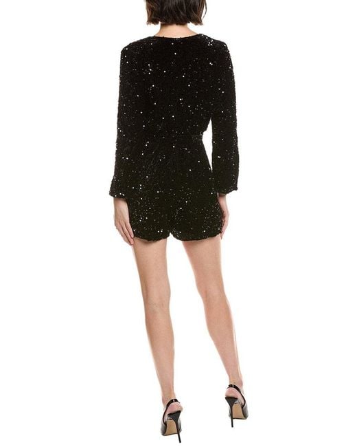 Estellina Black Sequin Velvet Romper