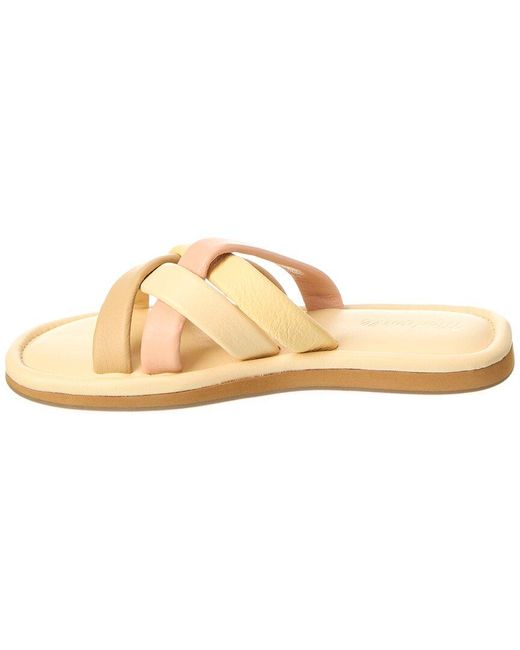 Madewell White Puffy Woven Leather Slide