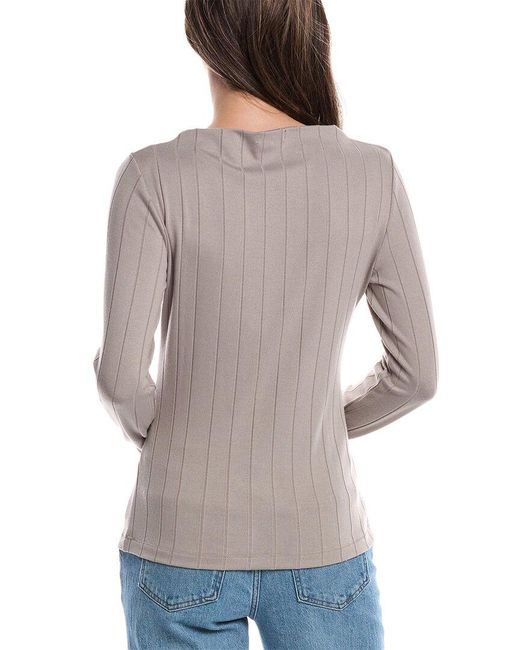 Rag & Bone Gray Marie Wide Rib Top