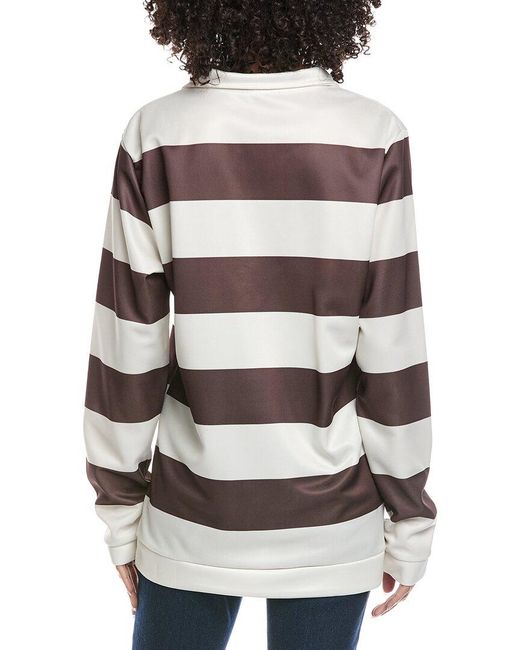 Madison Miles White Stripe Polo Shirt