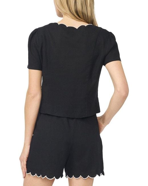 Cece Blue Woven Top