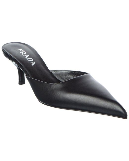 Prada Black 50 Leather Mule