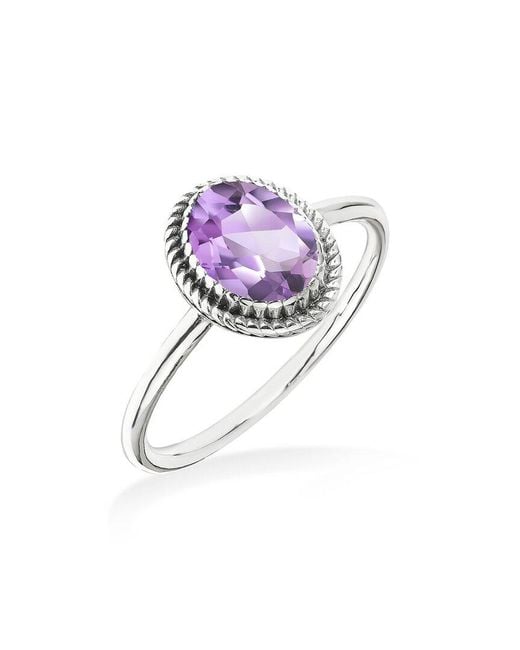 TIRAMISU White 1.00 Ct. Tw. Amethyst Solitaire Ring