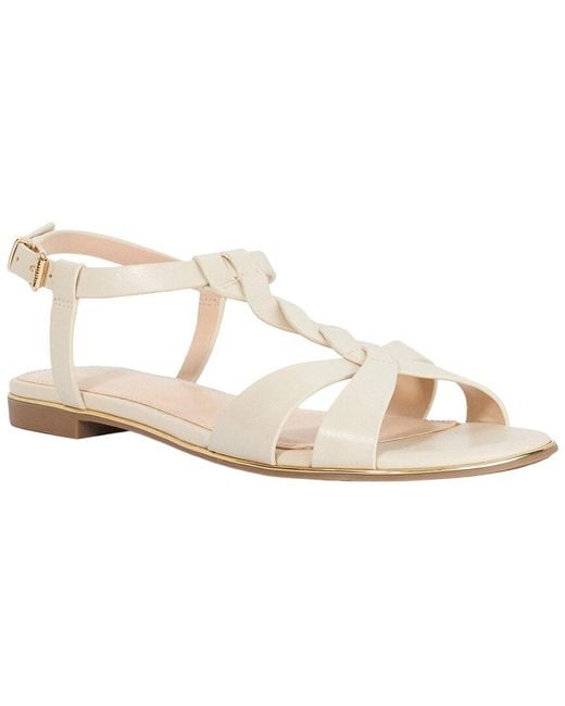 Dune White Lylar Leather Sandal