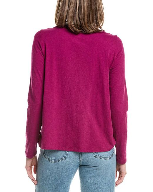 Eileen Fisher Red Bateau Neck T-Shirt