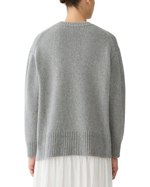 Lafayette 148 New York Gray Chunky Sweater