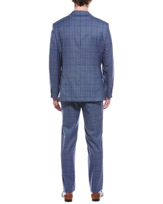 English Laundry Blue 2Pc Wool-Blend Suit for men