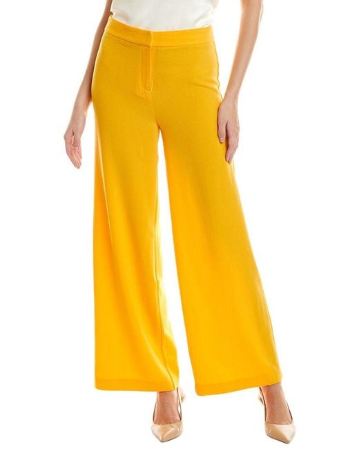 Nanette Lepore Yellow Wide Leg Crepe Pant