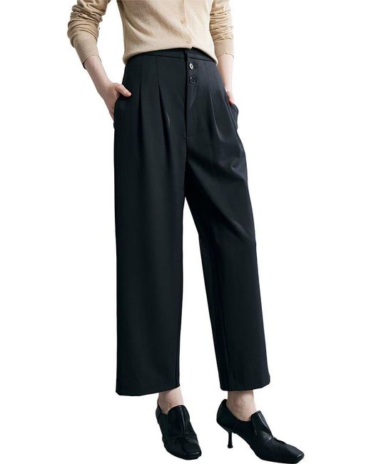 Adele Berto Blue Wool-Blend Pant