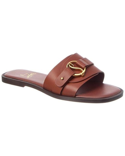 Christian Louboutin Brown Roma Leather Mule
