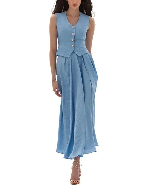 BGL Blue Vest & Skirt Set