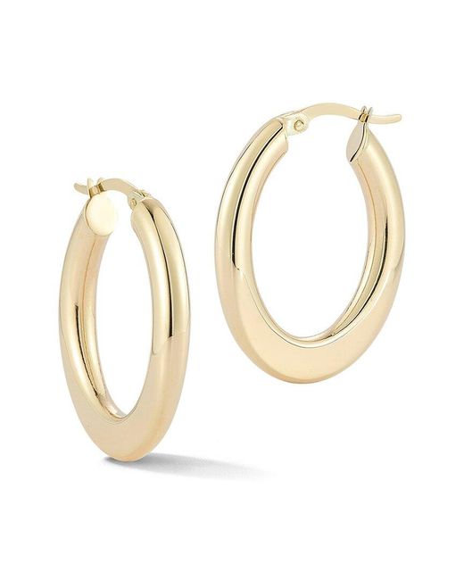 Ember Fine Jewelry Metallic 14K Bold Oval Hoop Earrings