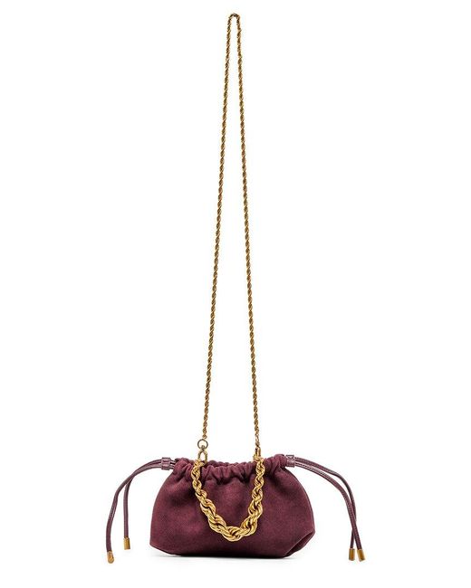 Dolce Vita Brown Cleo Mini Suede Drawstring Bag