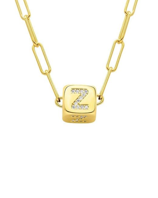 Adornia Metallic 14k Plated Initial Necklace