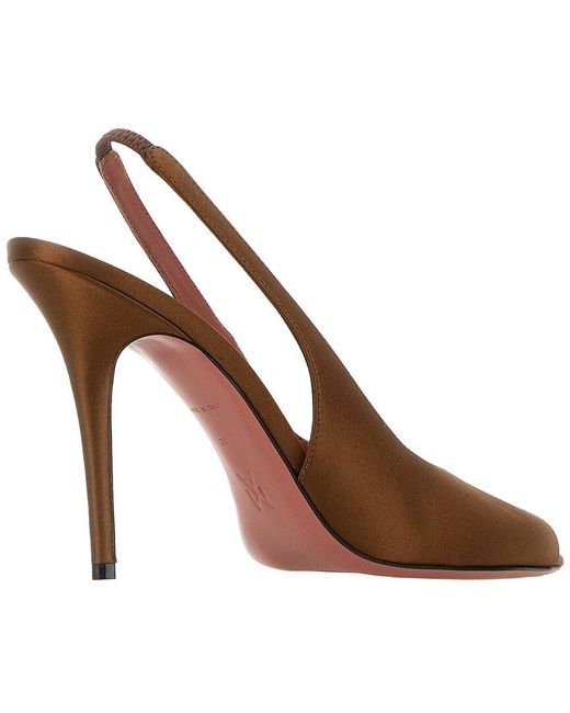 AMINA MUADDI Brown Kristina Sling 105 Silk Sandal