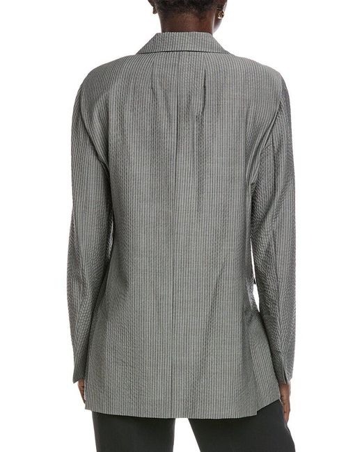 Akris Gray Alvina Wool & Silk-Blend Blazer