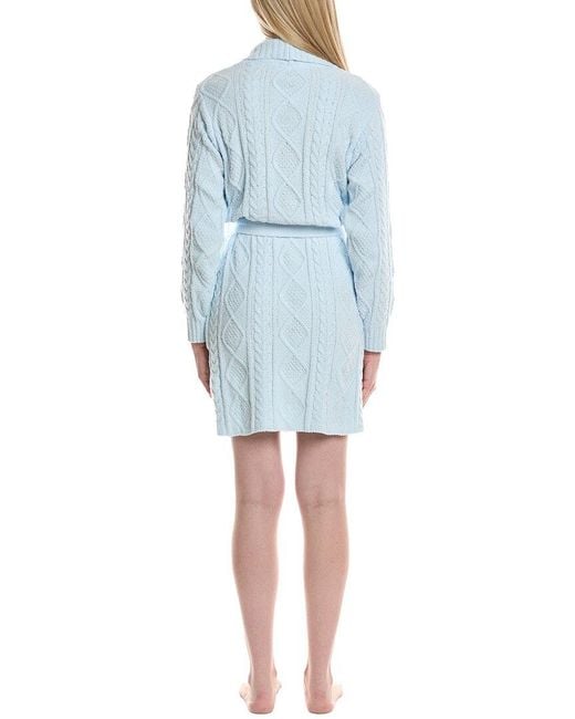 Pj Salvage Blue Cable Crew Robe