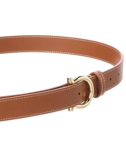 Ferragamo Brown Gancini Leather Belt