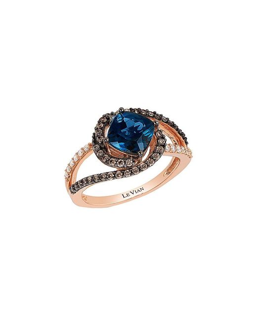 Le Vian 14k Rose Gold 1.90 Ct. Tw. Diamond & London Blue Topaz Ring