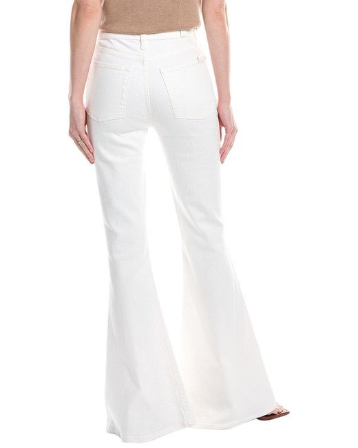 7 For All Mankind White Mega Clean Flare Jean