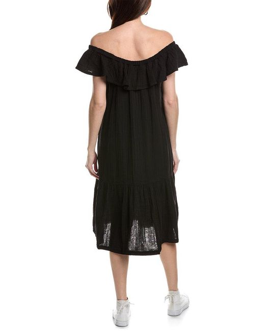 Wilt Black Off-shoulder Flounce Midi Dress