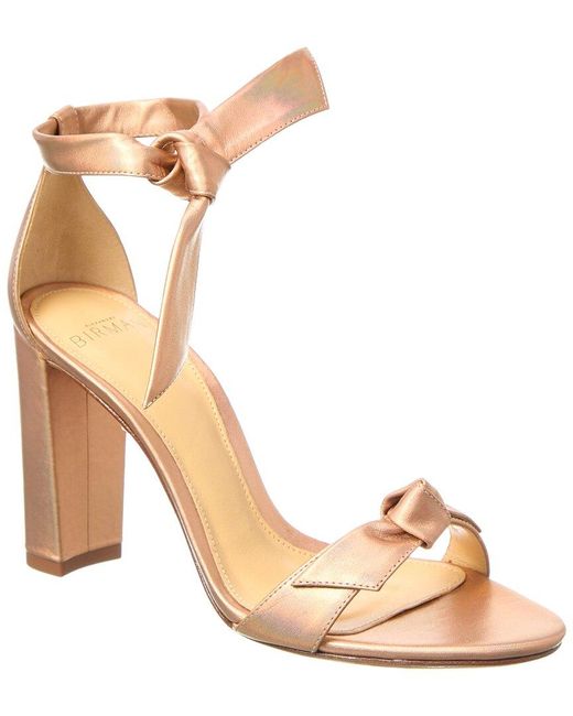 Alexandre Birman Metallic Clarita Block 90 Leather Sandal