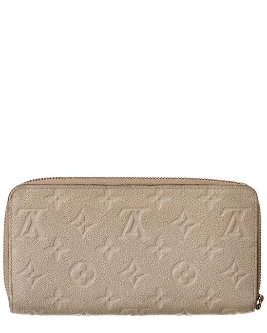 Louis Vuitton Beige Monogram Empreinte Leather Zippy Wallet in Natural - Lyst