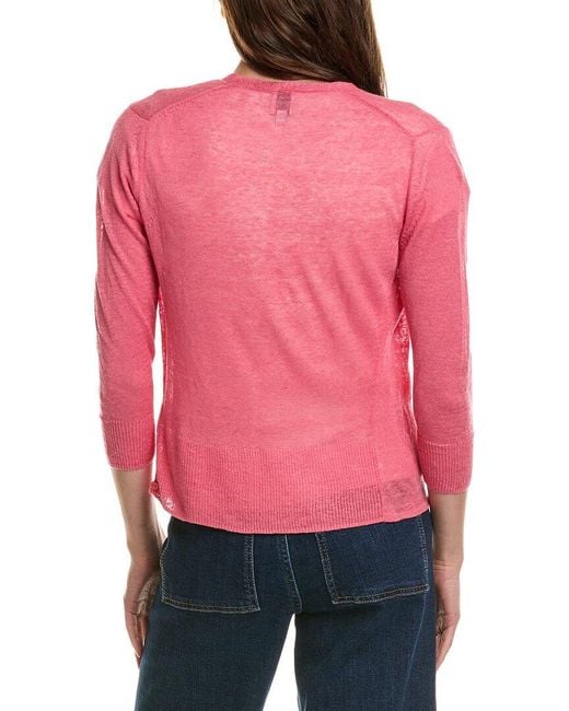 NIC+ZOE Red 4-Way Linen-Blend Cardigan