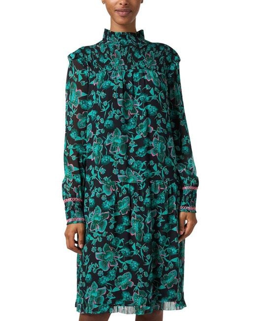 Marc Cain Green Linen-blend Mini Dress