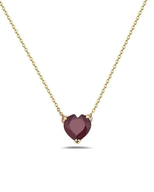 Forever Creations USA Inc. Metallic Forever Creations Signature Collections 14K 2.34 Ct. Tw. Ruby Heart Pendant Necklace