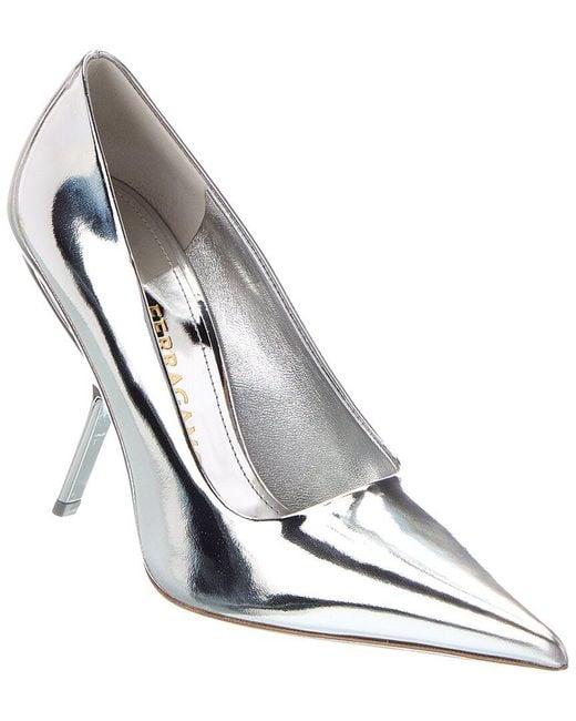 Ferragamo White Eva Patent Pump