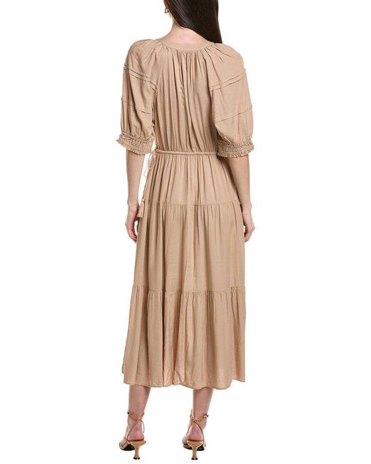 AREA STARS Natural Side Tie Dress