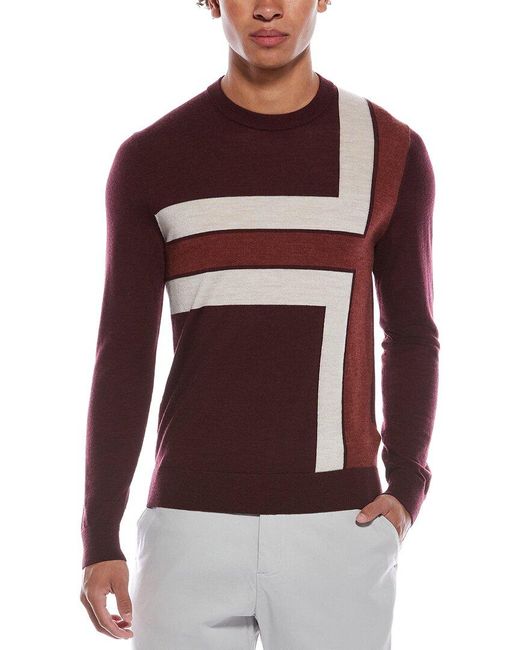 Ted Baker Red Roika Wool Crewneck Sweater for men